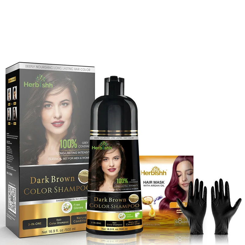 Dunkelbraunes Haarfarbshampoo – Herbishh