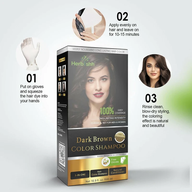 Dunkelbraunes Haarfarbshampoo – Herbishh