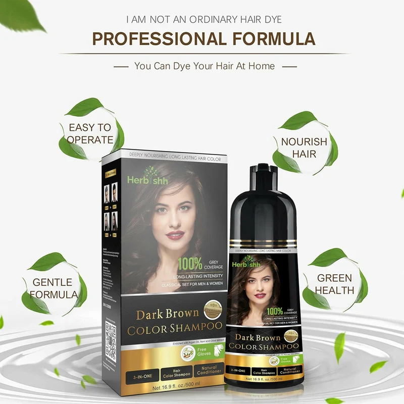 Dunkelbraunes Haarfarbshampoo – Herbishh