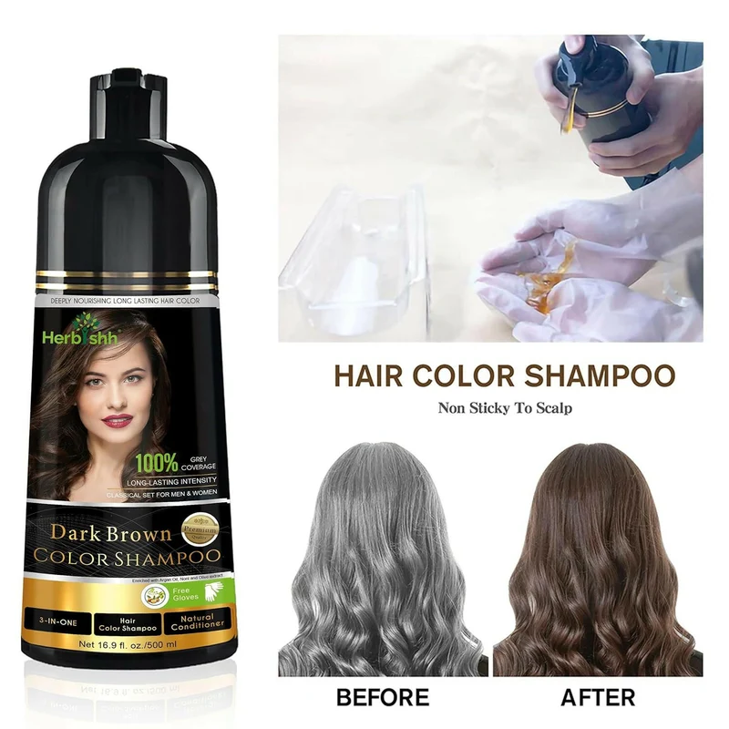 Dunkelbraunes Haarfarbshampoo – Herbishh