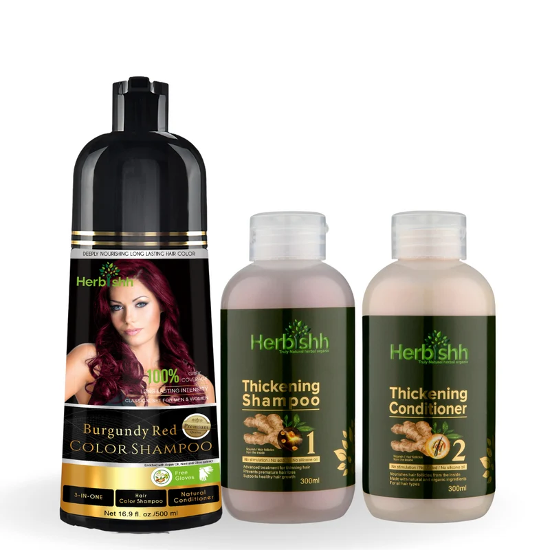 Haarfarbenshampoo & Haarverdichtungs-Kombination