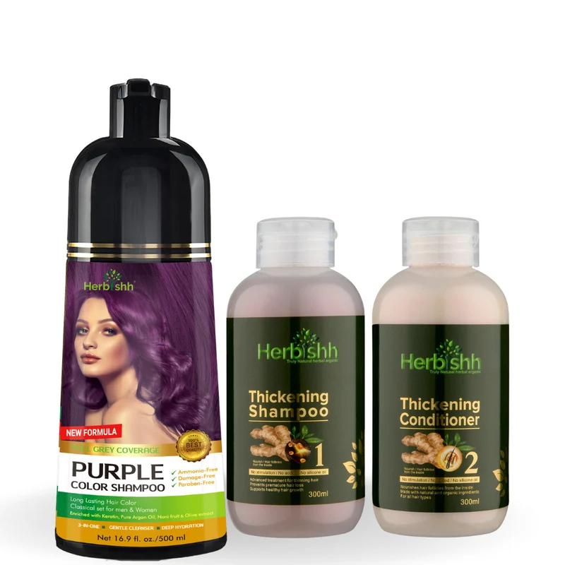 Haarfarbenshampoo & Haarverdichtungs-Kombination