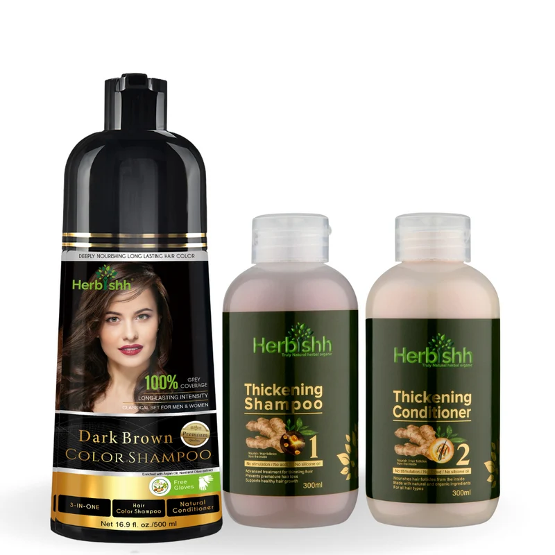 Haarfarbenshampoo & Haarverdichtungs-Kombination
