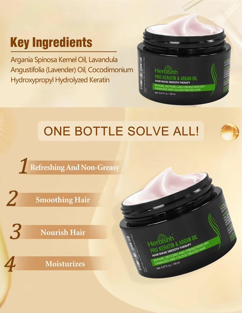 Haarvolumen-Set mit Pro-Keratin-Haarmaske - Herbishh