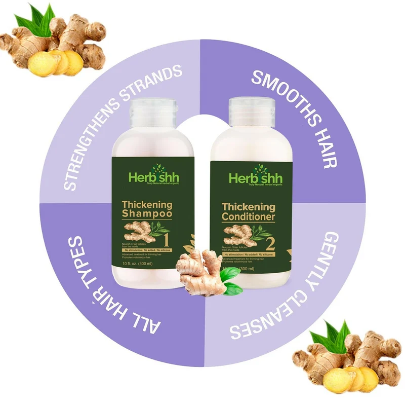 Luxuriöses Kombi-Set aus verdickendem Shampoo und Spülung, Ingweröl und Arganöl