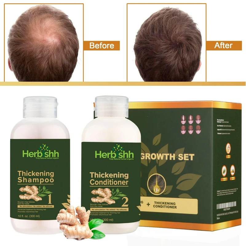 Luxuriöses Kombi-Set aus verdickendem Shampoo und Spülung, Ingweröl und Arganöl