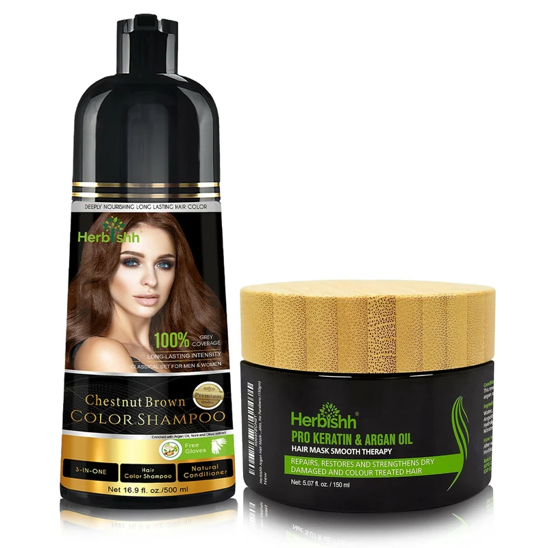 Haarfarben-Shampoo & Haarmaske-Kombination – Herbishh