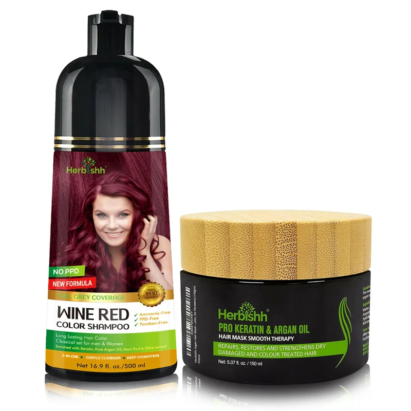 Haarfarben-Shampoo & Haarmaske-Kombination – Herbishh