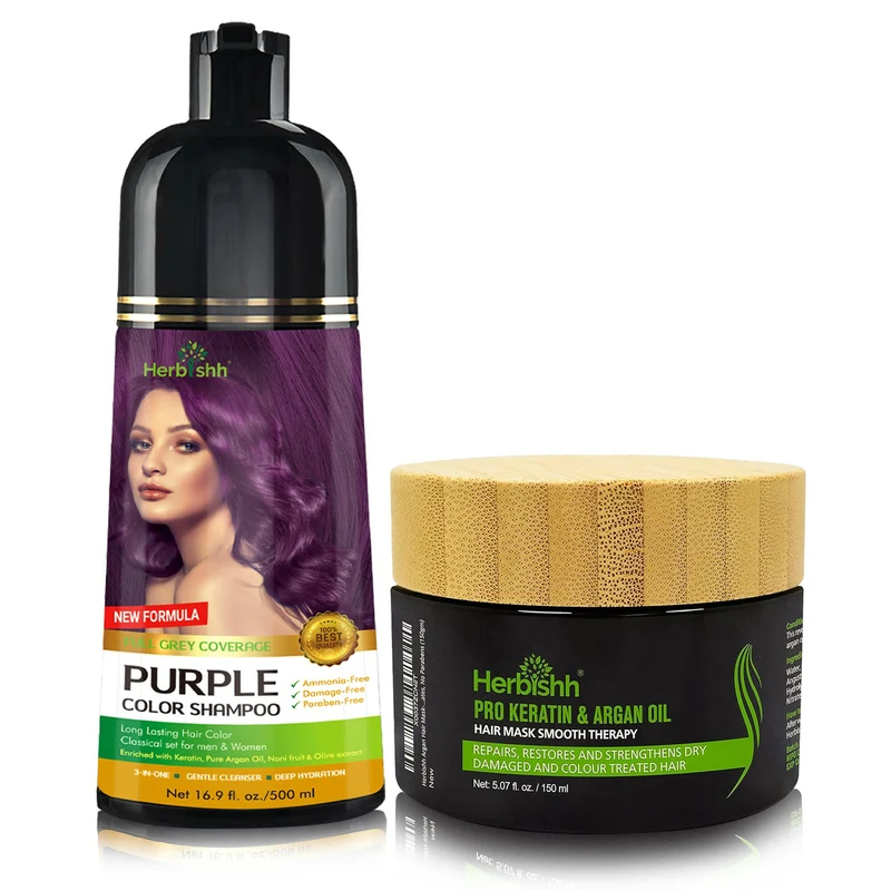 Haarfarben-Shampoo & Haarmaske-Kombination – Herbishh