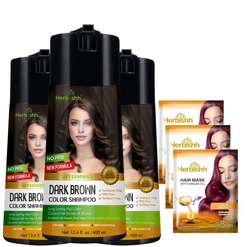 Beim Kauf von 3 PPD-freien Colorationsshampoos erhalten Sie 2 Haarmasken gratis dazu.
