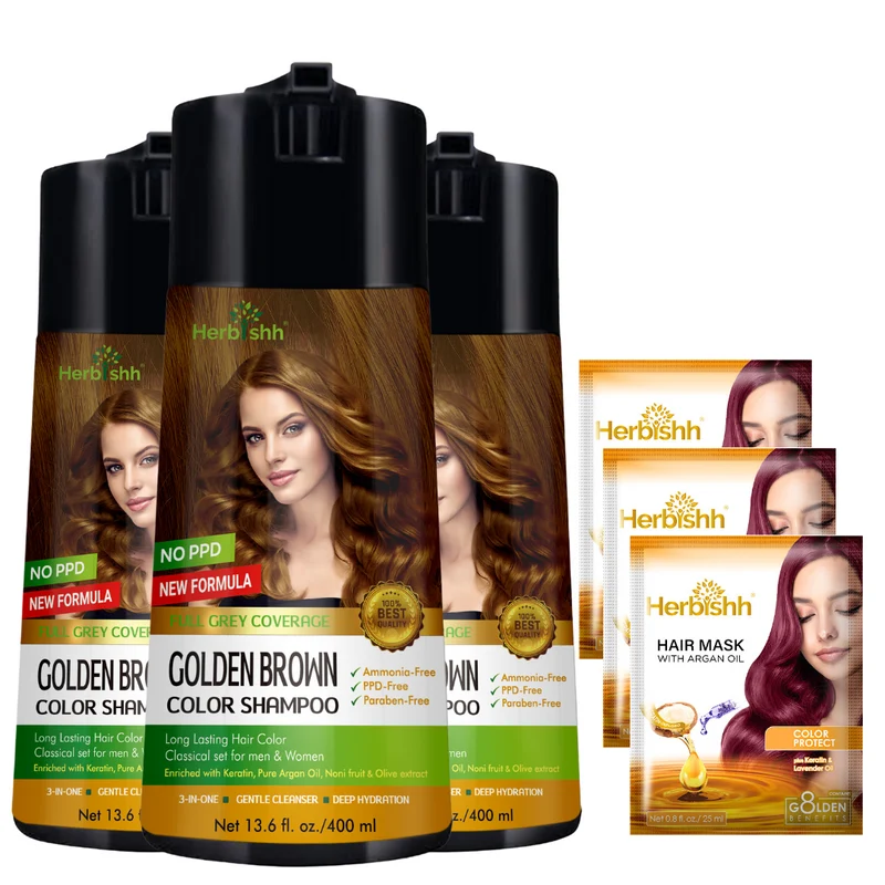 Beim Kauf von 3 PPD-freien Colorationsshampoos erhalten Sie 2 Haarmasken gratis dazu.