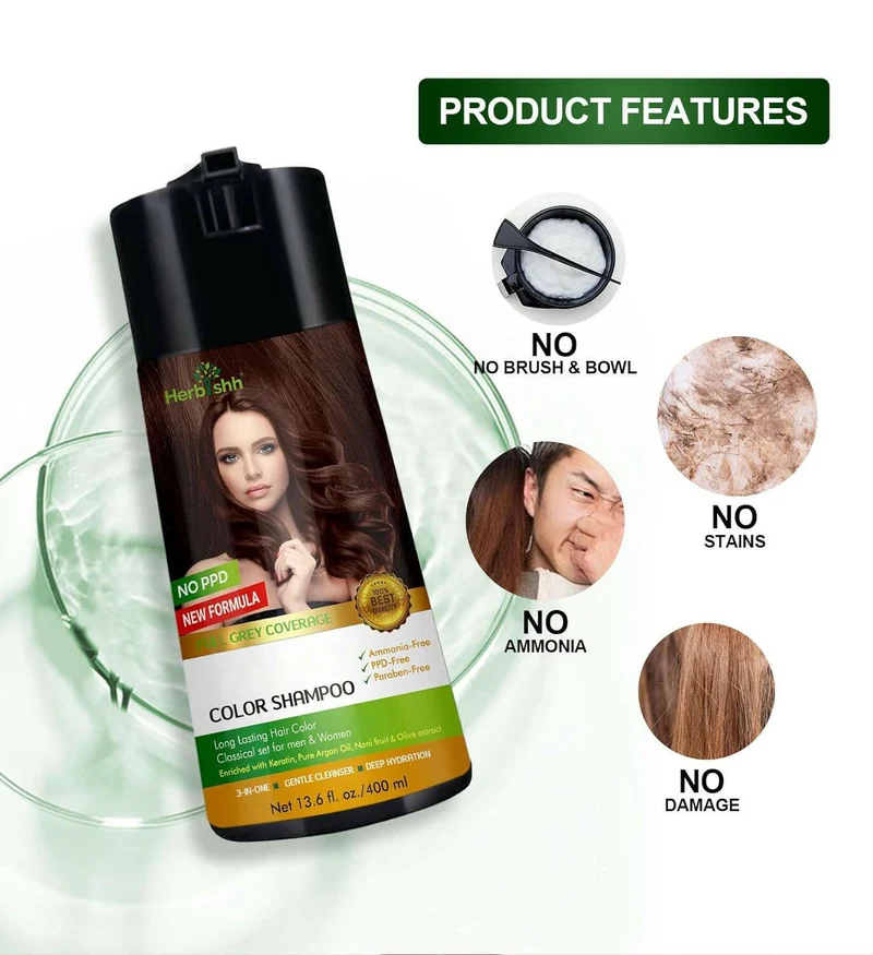PPD-freies natürliches Haarfärbeshampoo - Herbishh