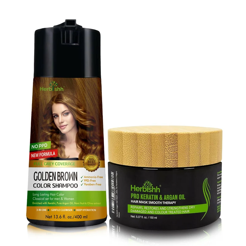 Haarfarben-Shampoo & Arganöl-Haarmaske im Set