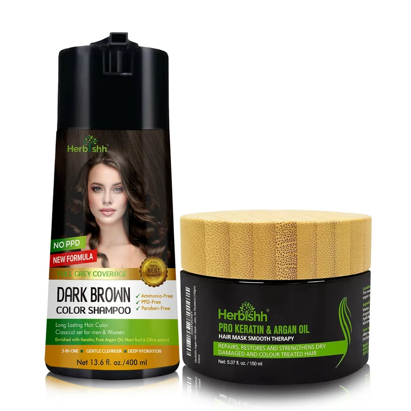 Haarfarben-Shampoo & Arganöl-Haarmaske im Set
