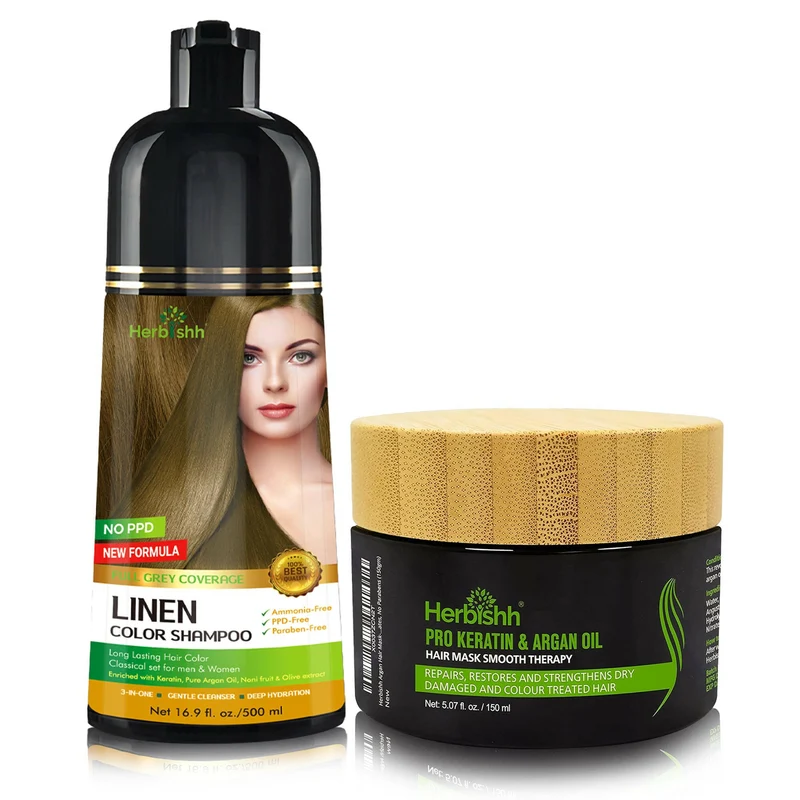 Haarfarben-Shampoo & Arganöl-Haarmaske im Set