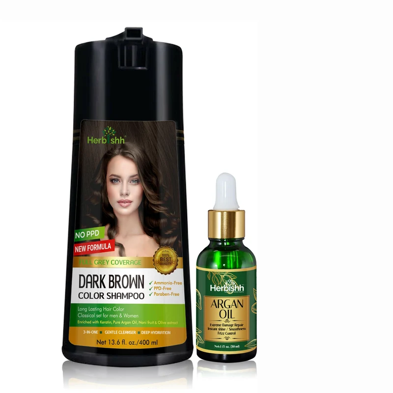 PPD-freies Shampoo für natürliche Haarfarbe + Argan-Haaröl – Herbishh