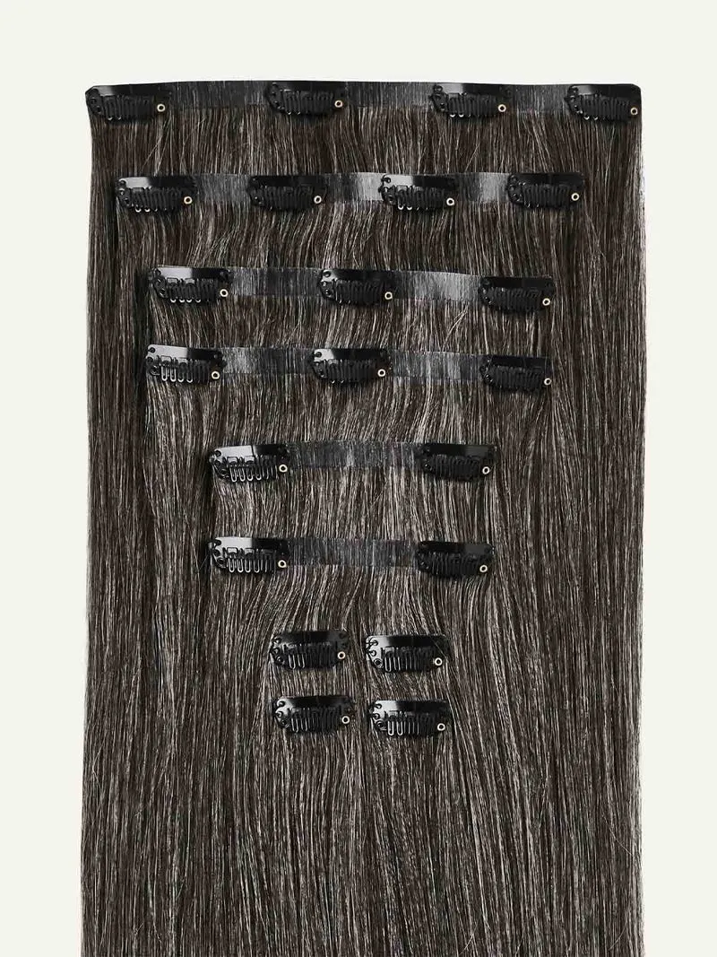 16" Seamless Dark Gray Clip-Ins (160g)