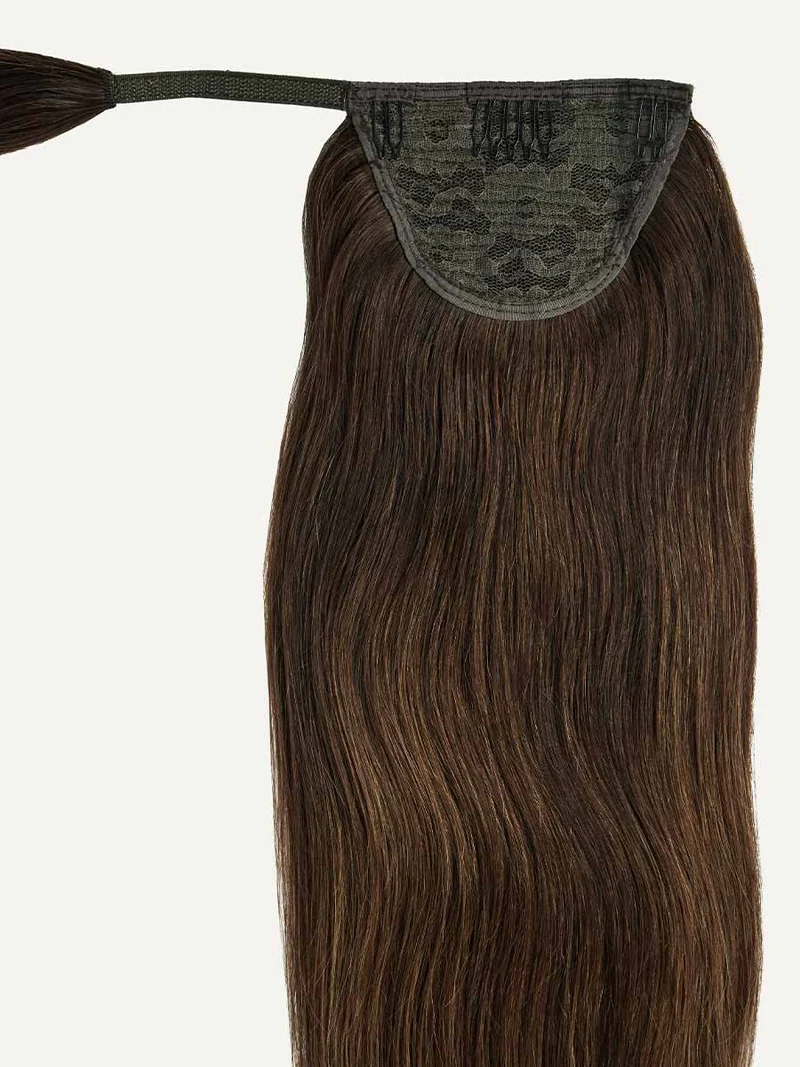 16" Chocolate Brown Balayage Ponytail Extension (100g)