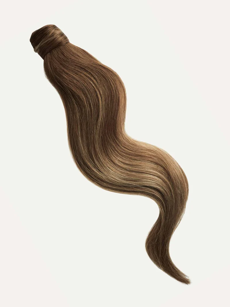20" Chestnut Brown Balayage Ponytail Extension (120g)