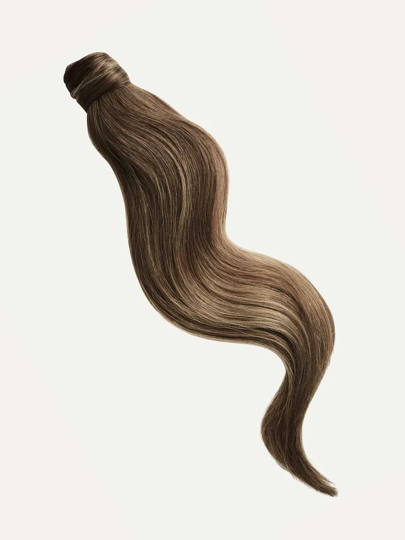 20" Ash Brown Balayage Ponytail Extension (120g)