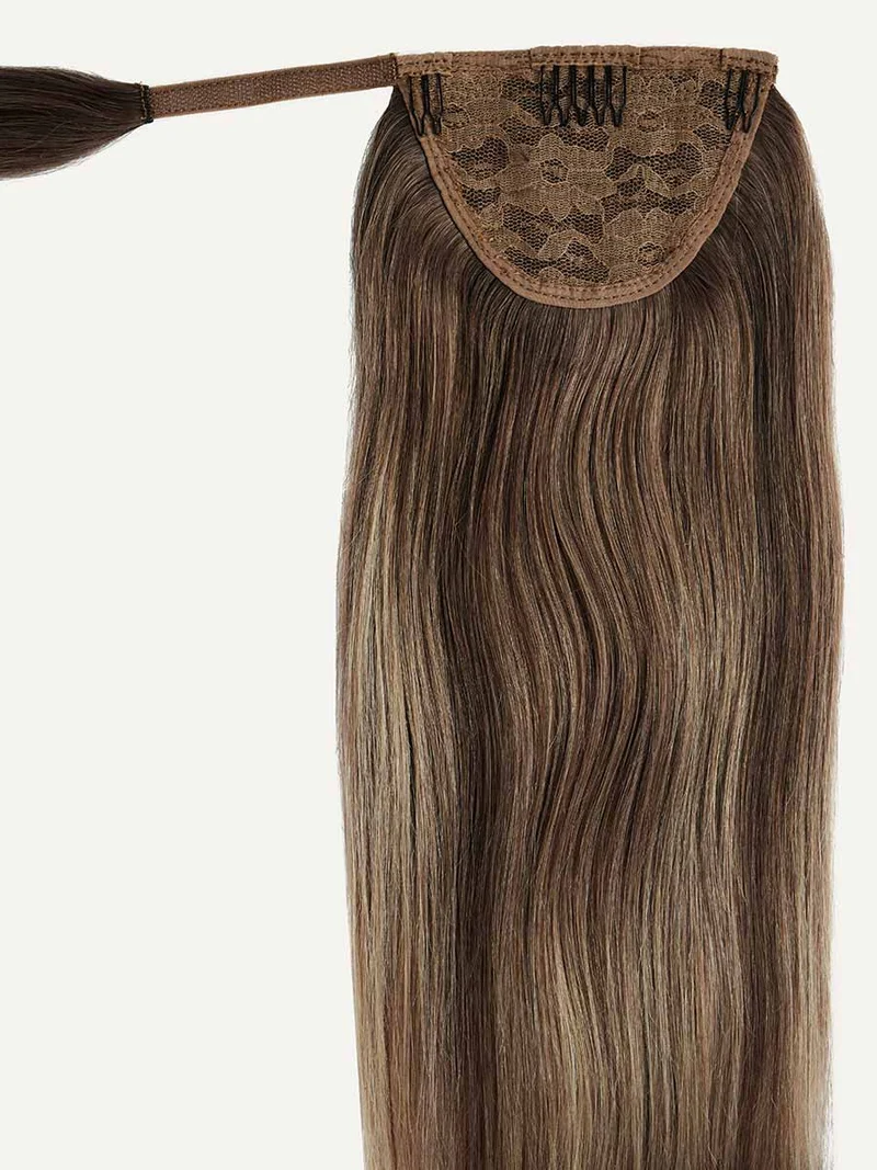 20" Ash Brown Balayage Ponytail Extension (120g)