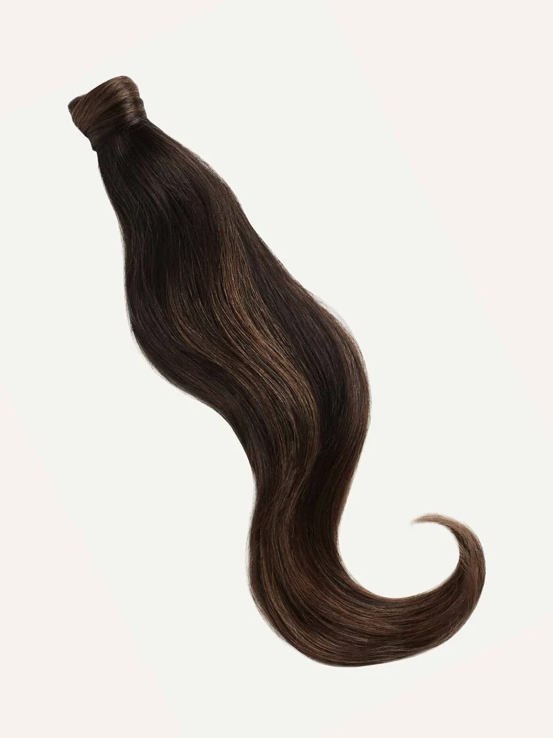 20" Mocha Brown Balayage Ponytail Extension (120g)