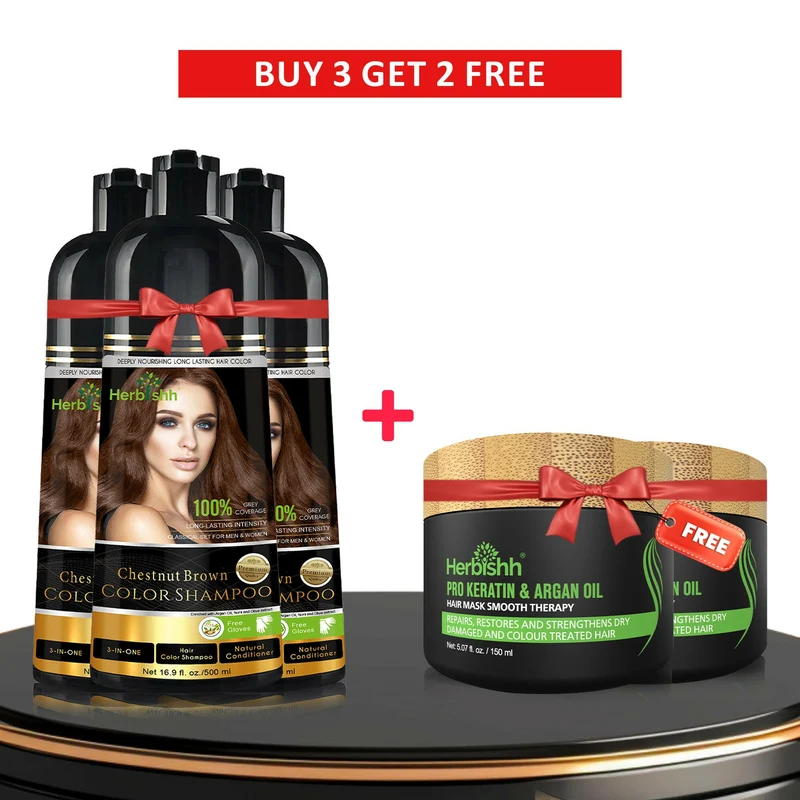 Beim Kauf von 3 Farbshampoos erhalten Sie 2 Haarmaske gratis dazu.