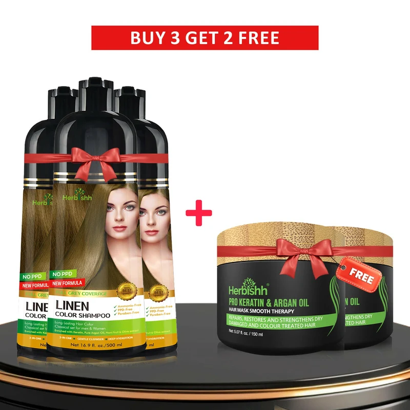 Beim Kauf von 3 Farbshampoos erhalten Sie 2 Haarmaske gratis dazu.