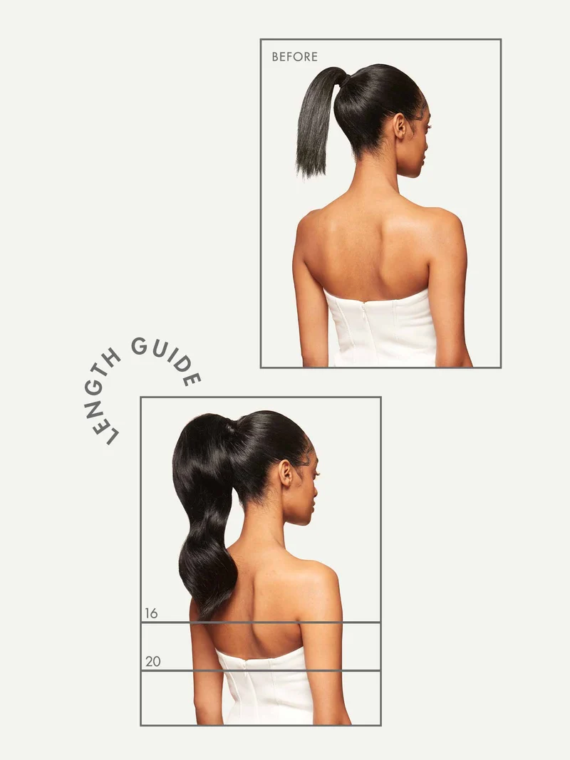 16" Mocha Brown Balayage Ponytail Extension (100g)
