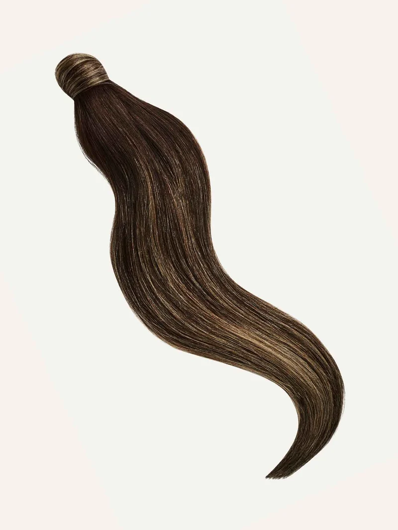 16" Dark Brown Balayage Ponytail Extension (100g)