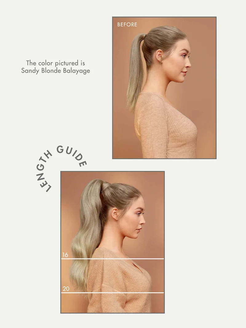 20" Dark Brown Balayage Ponytail Extension (120g)
