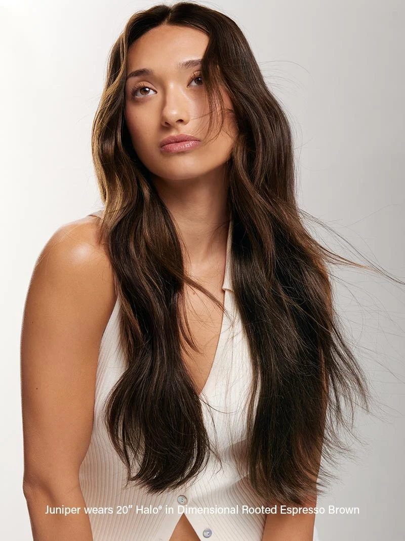 12" Seamless Dimensional Rooted Espresso Brown Clip-Ins (150g)