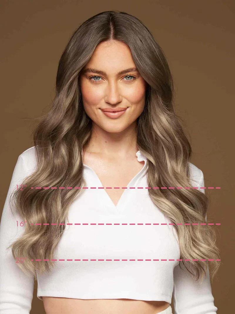 12" Seamless Ash Brown Highlights Clip-Ins (150g)