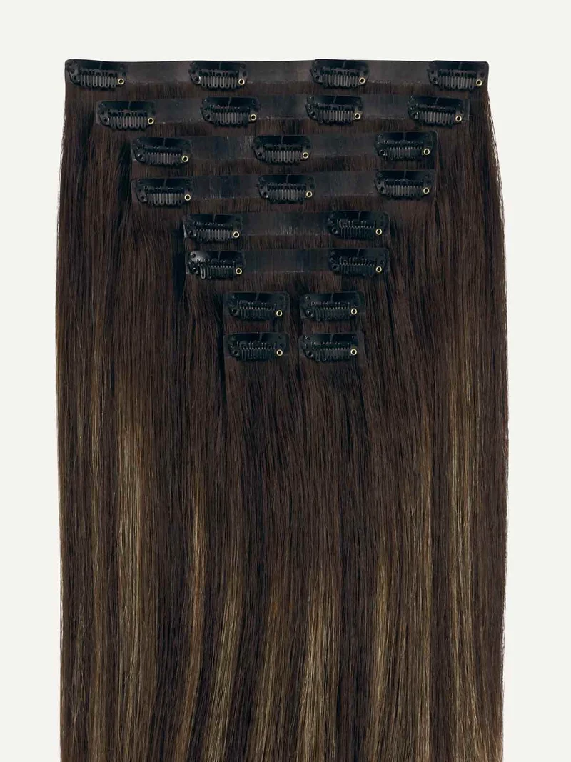 12" Seamless Mocha Bronde Balayage Clip-Ins (150g)