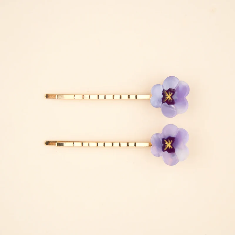 Pansies Bobby Pins