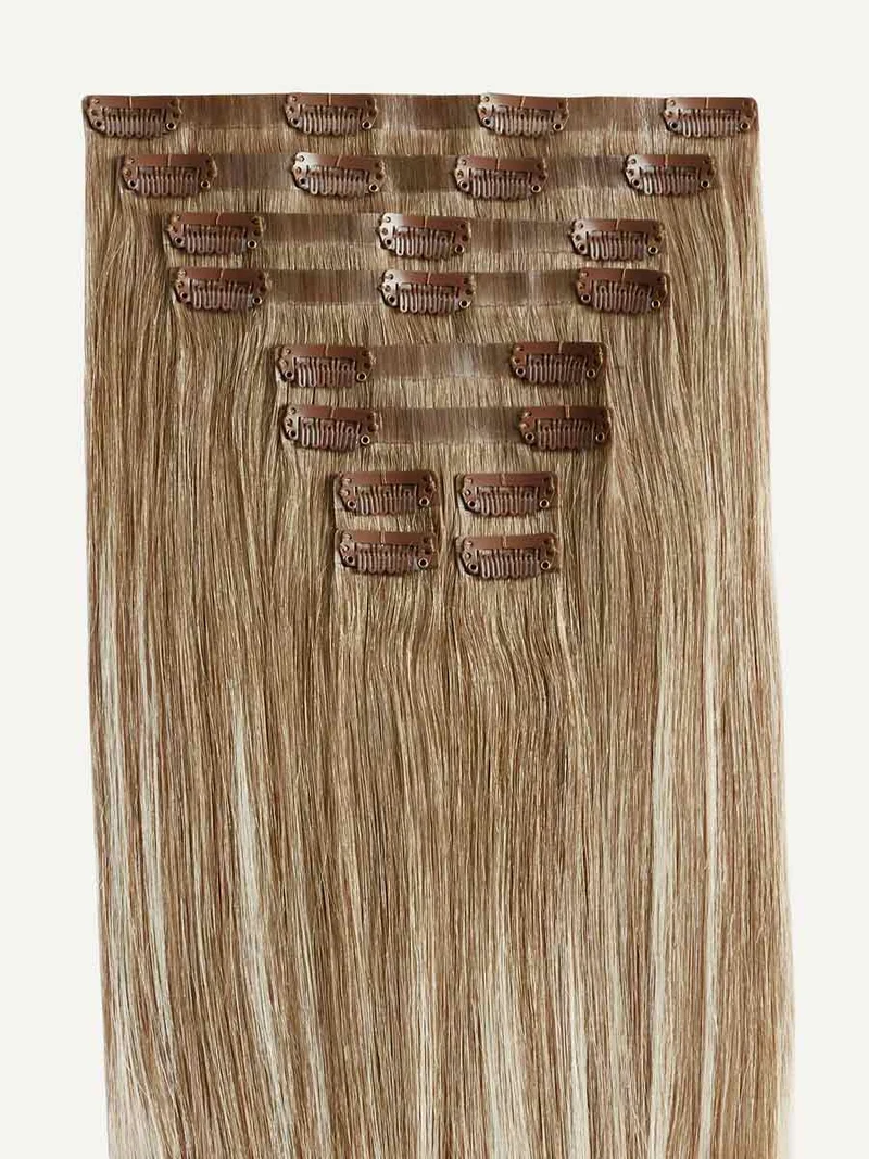 12" Seamless Natural Blonde Balayage Clip-Ins (150g)