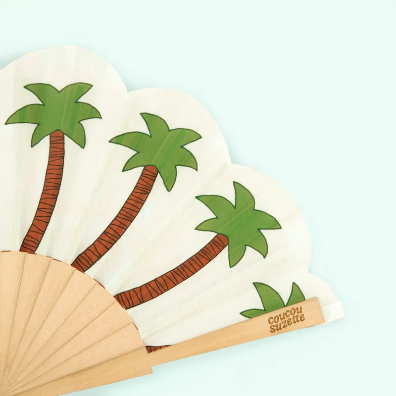 Palm Tree Hand Fan