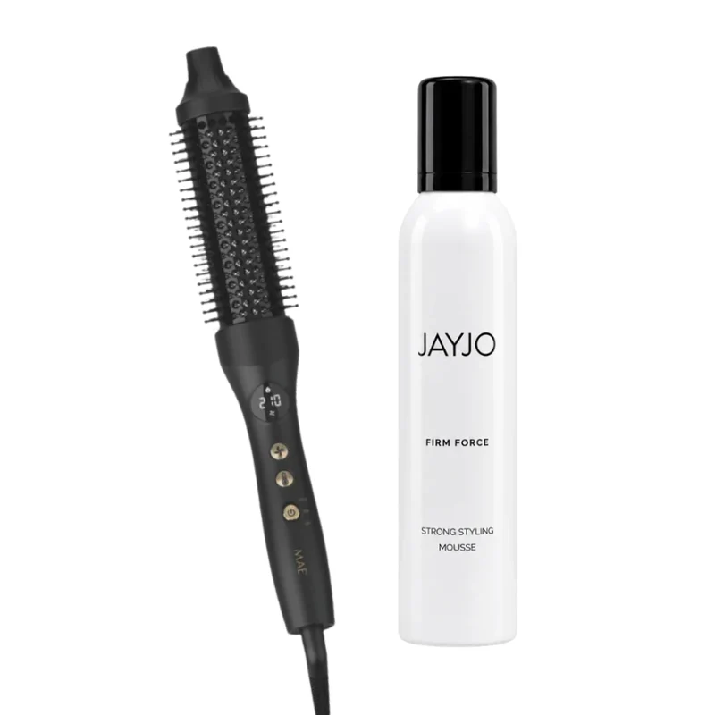 MAE Thermal Brush Black + JAYJO Firm Force Strong Styling Mousse