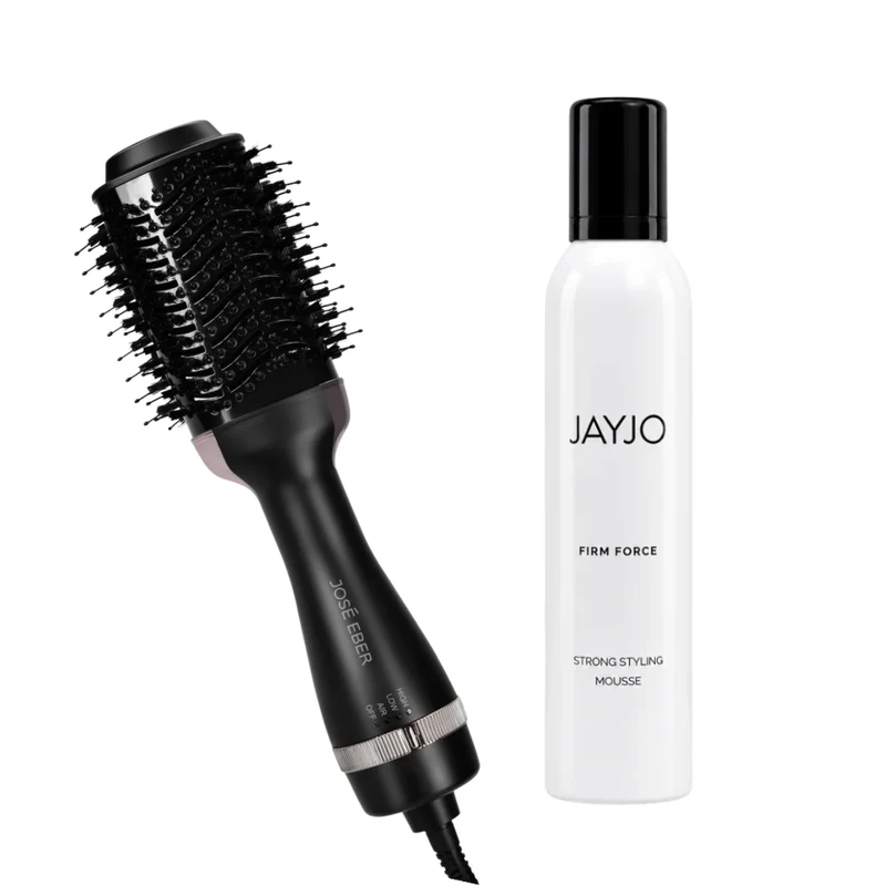 José Eber Air Style Blow Out Brush + JAYJO Firm Force Strong Styling Mousse