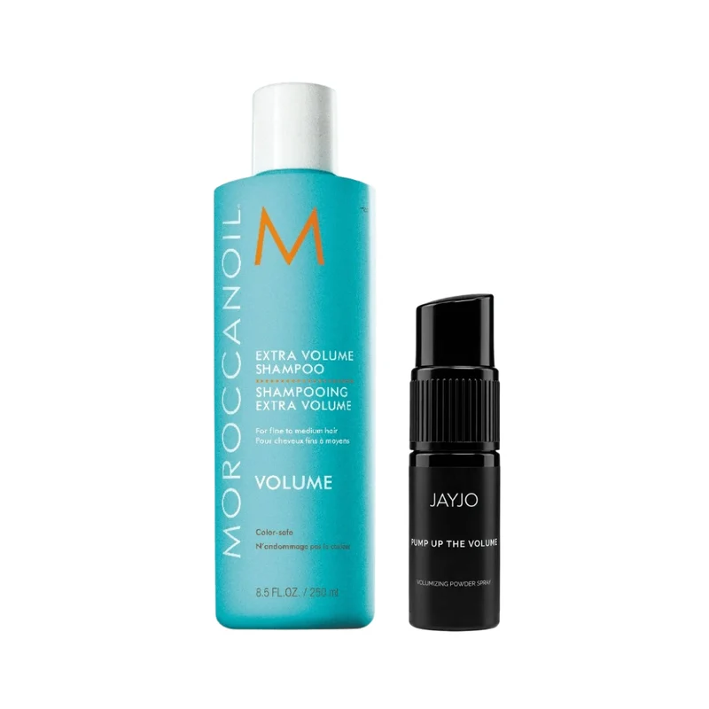 Moroccanoil Extra Volume Shampoo + JAYJO Pump Up The Volume Volumizing Powder Spray