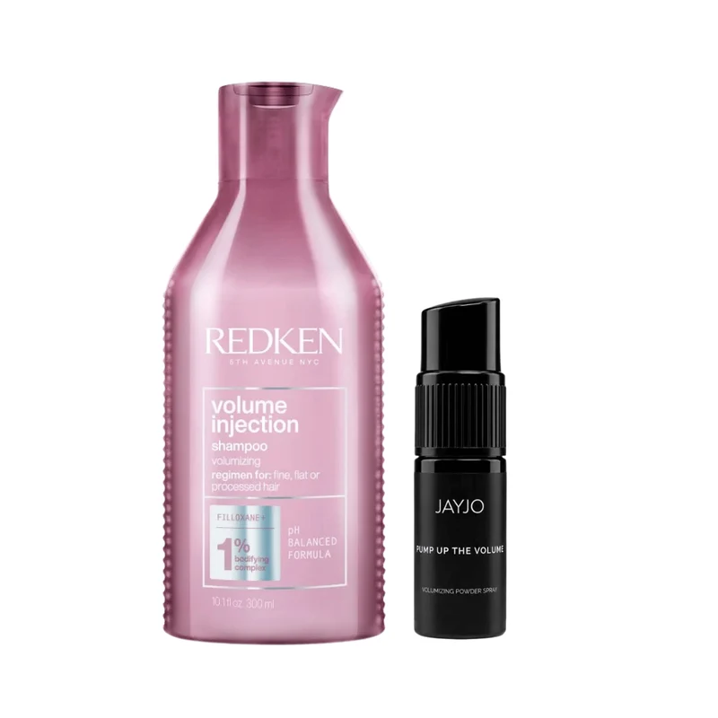Redken Volume Injection Shampoo voor futloos haar + JAYJO Pump Up The Volume Volumizing Powder Spray