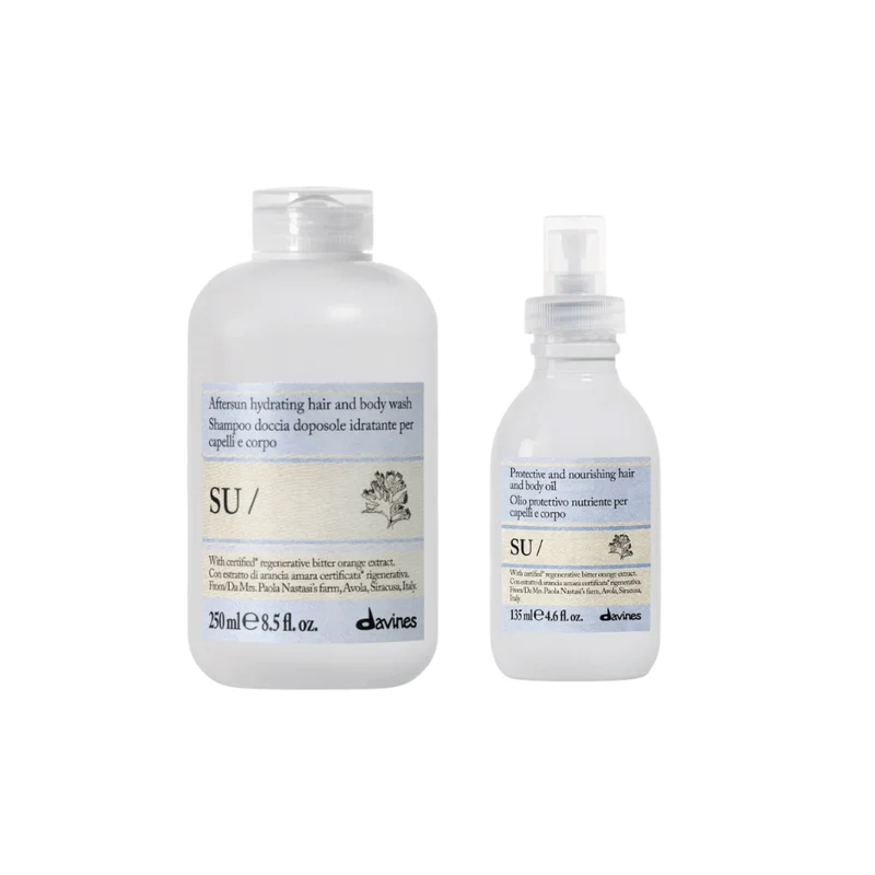 Davines SU Hair & Body Wash 250ml + Davines SU/ Oil 135ml