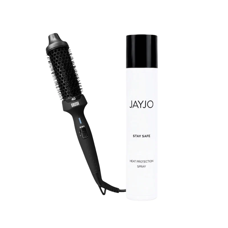 Evryday Brush 40 mm - Warmteborstel incl. Hittebestendige Handschoen + JAYJO Stay Safe Heat Protection Spray