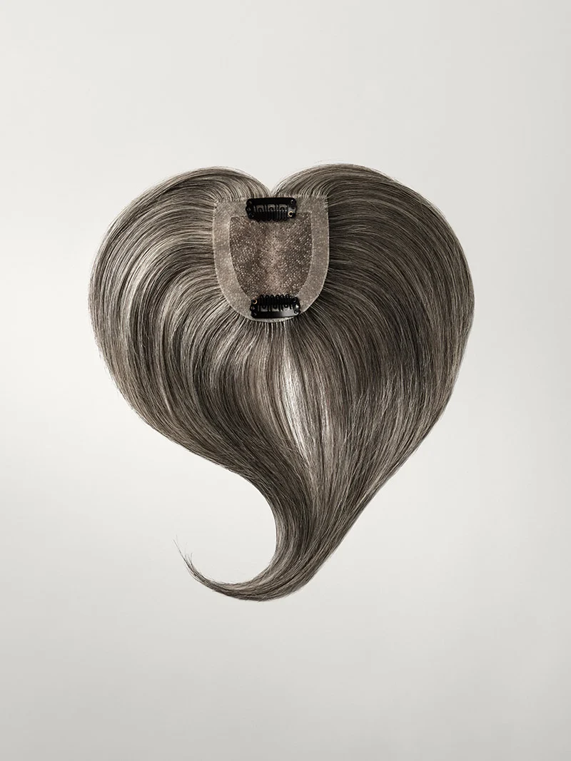 16” Light Gray Seamless & Clip-In Curtain Bangs Bundle (177g)
