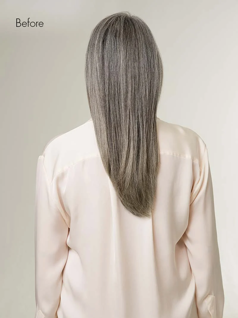 16" Seamless Light Gray Clip-Ins (160g)