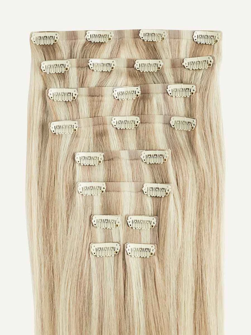 12" Seamless Beige Blonde Balayage Clip-Ins (150g)