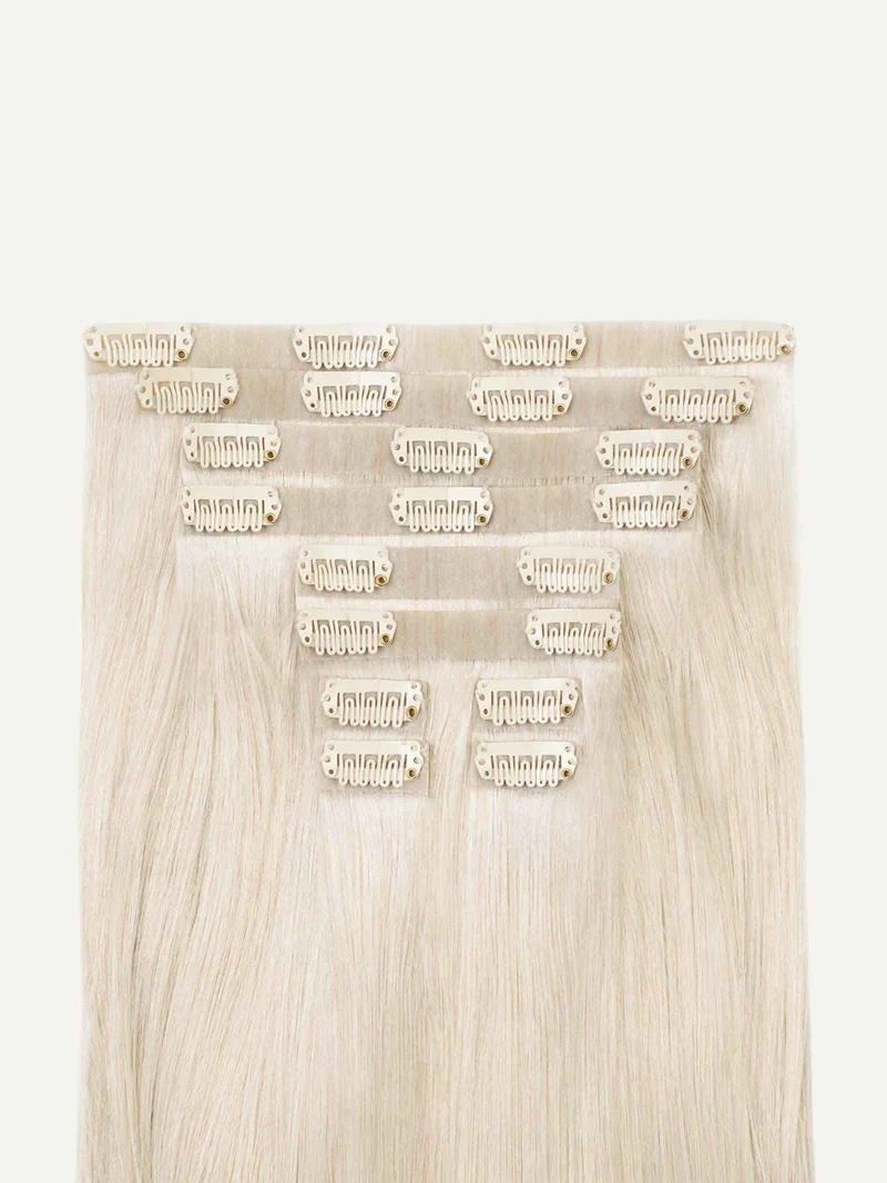 16" Seamless Platinum Blonde Clip-Ins (160g)