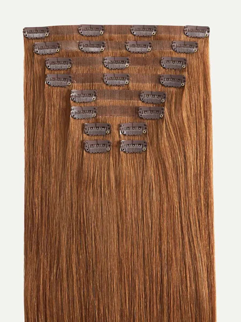 16" Seamless Natural Red Clip-Ins (160g)