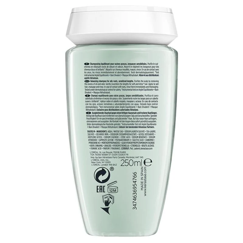 Kérastase Specifique Bain Divalent Shampoo voor een Vette Hoofdhuid en Gevoelige Lengten