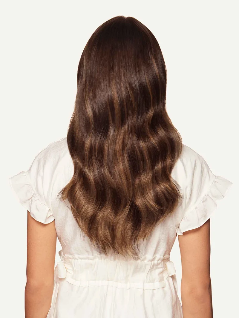 16" Seamless Chocolate Brown Balayage Clip-Ins (160g)